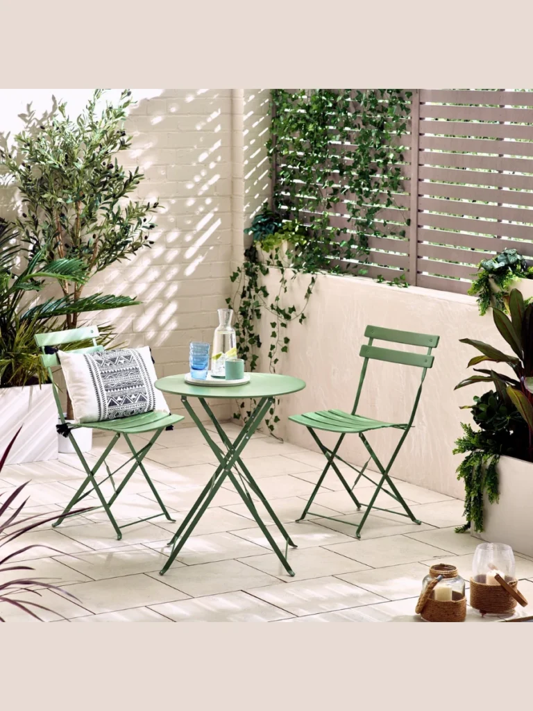 Slender Two Piece Metal Folding Bistro Sets