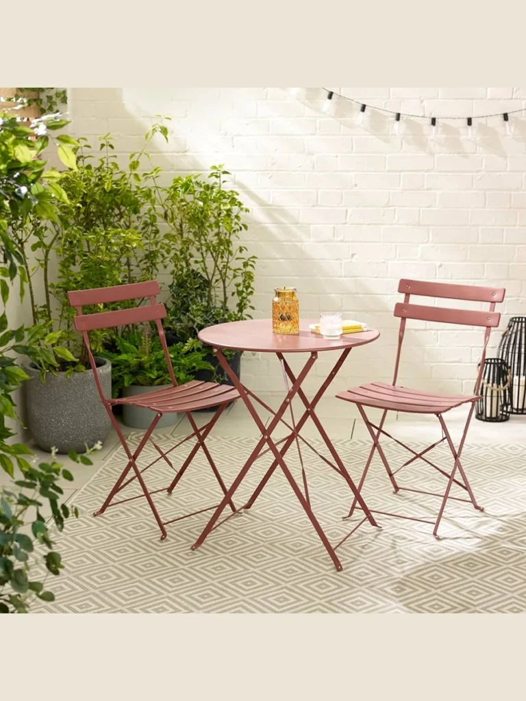 Slender Two Piece Metal Folding Bistro Sets
