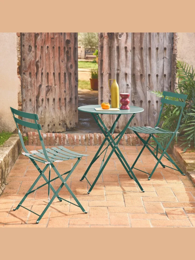 Slender Two Piece Metal Folding Bistro Sets