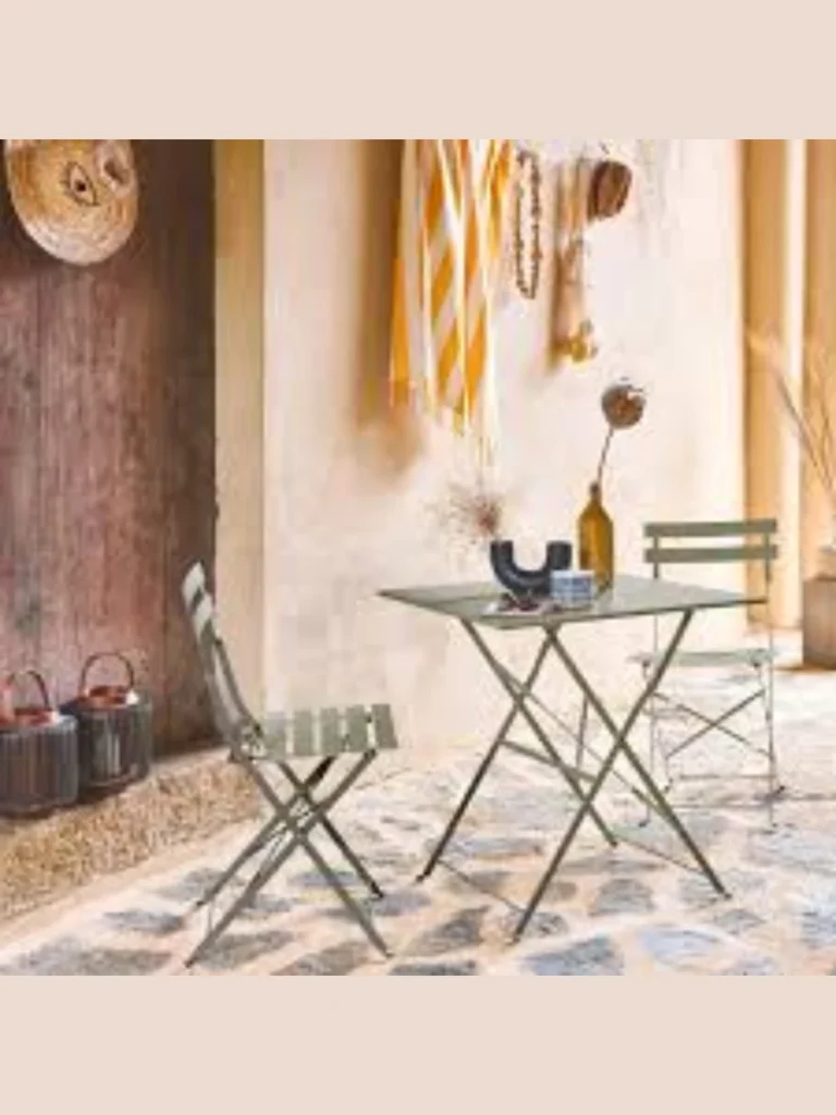 Slender Two Piece Metal Folding Bistro Sets