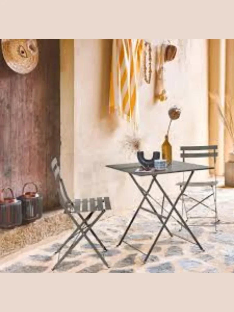 Slender Two Piece Metal Folding Bistro Sets