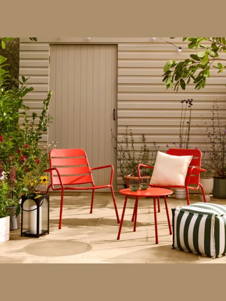Slender Two Piece Metal Folding Bistro Sets