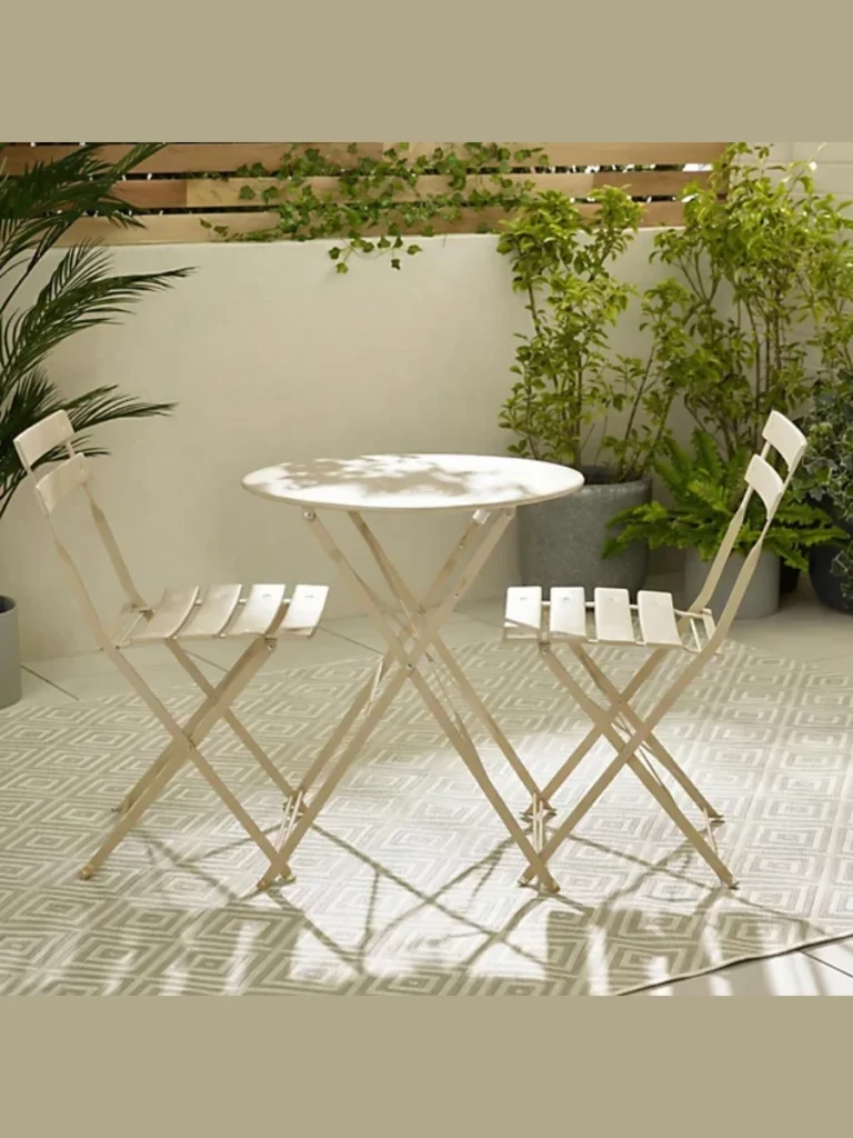 Slender Two Piece Metal Folding Bistro Sets