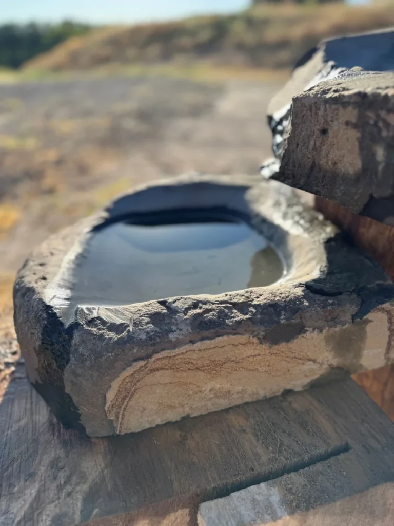 Sliced Volcanic Basalt Disc Plates