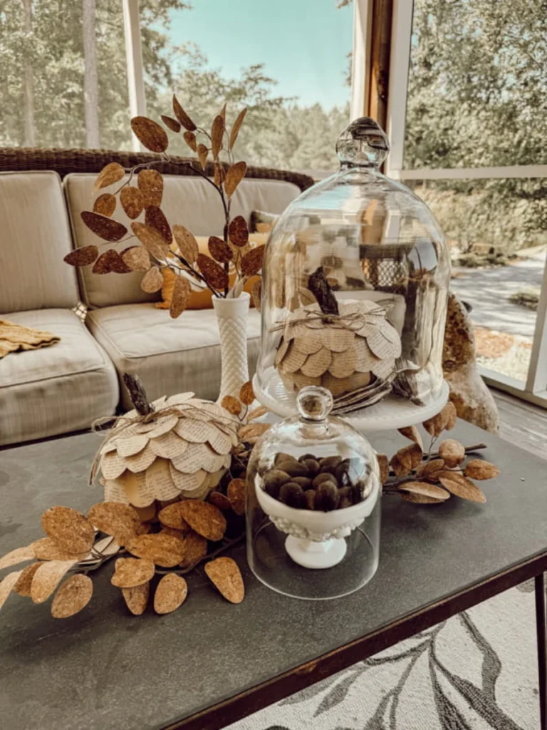 Slide a Clear Amber Glass Jug Filled with Dried Golden Wheat Stems Over Books