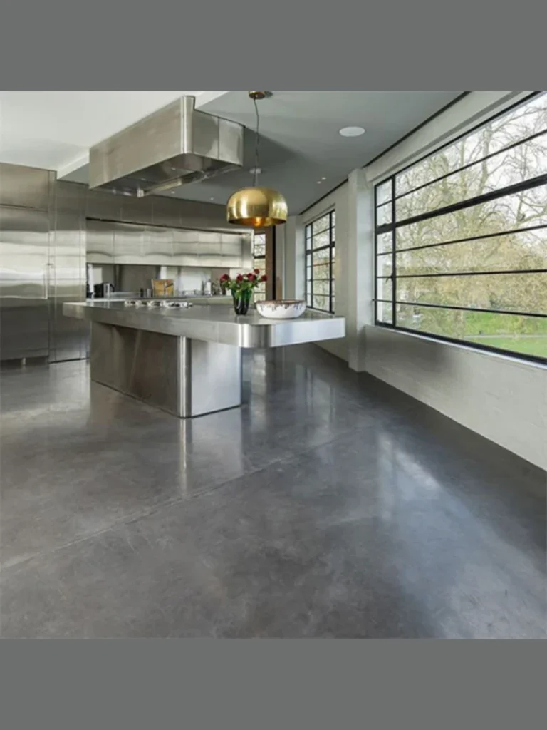 Smooth Industrial Charcoal Microcement Flooring