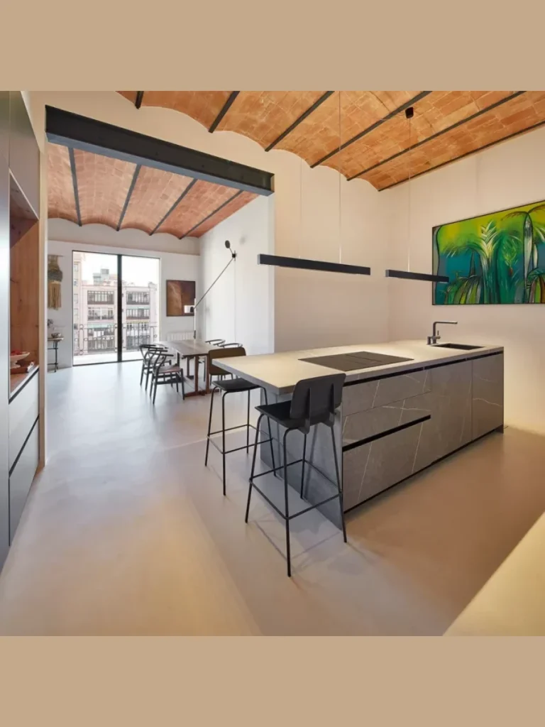 Smooth Microcement Earth Flooring Zones