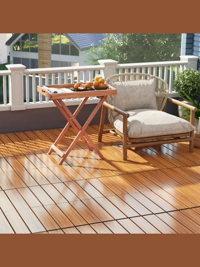 Snap Together Interlocking Wood Deck Tiles