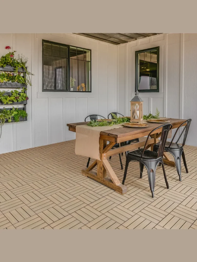 Snap Together Interlocking Wood Deck Tiles