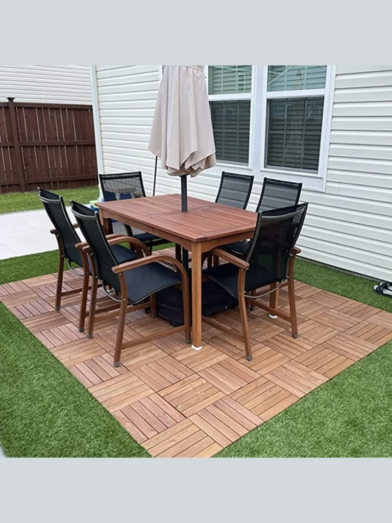 Snap Together Interlocking Wood Deck Tiles