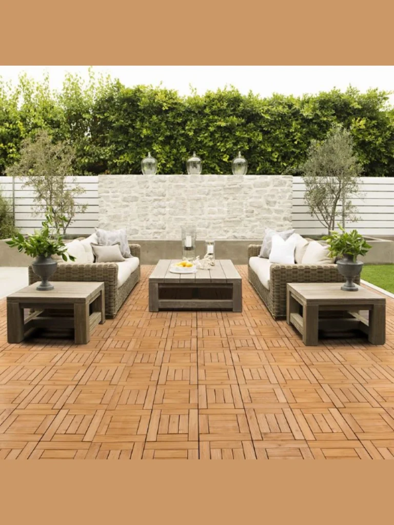 Snap Together Interlocking Wood Deck Tiles