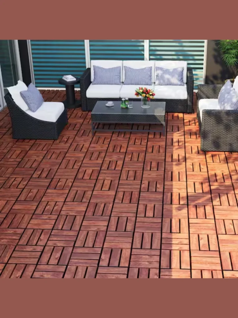 Snap Together Interlocking Wood Deck Tiles