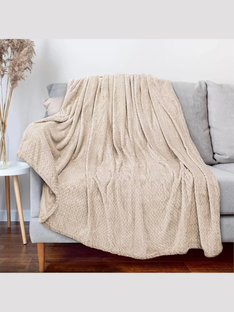 Soft Apricot Sorbet Waffle Knit Throws