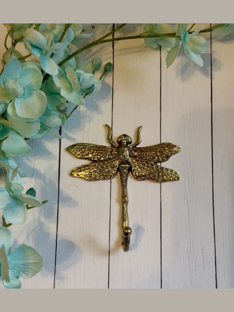 Solid Brass Decorative Dragonfly Key Hooks