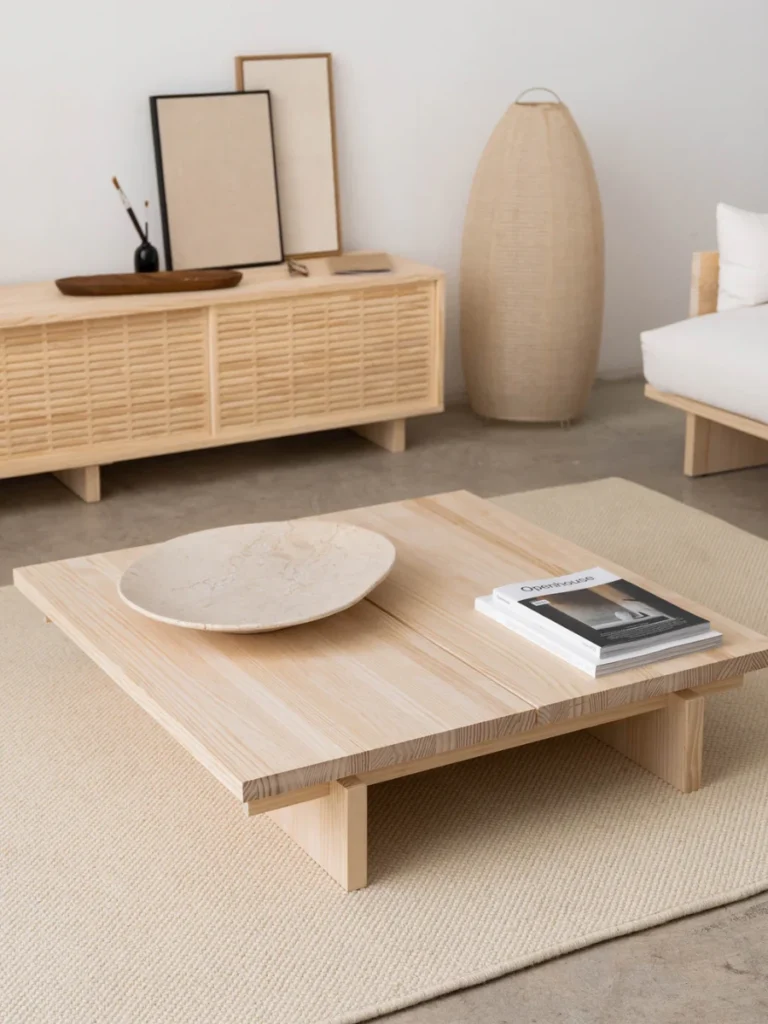 Solid Unvarnished Oak Coffee Tables