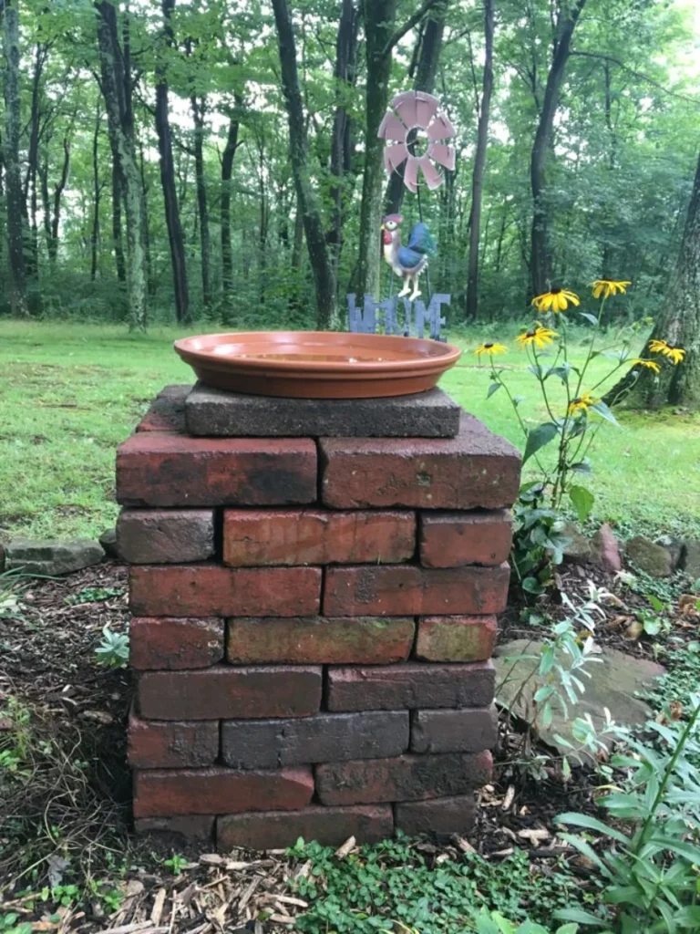 Stacked Red Clay Masonry Bricks