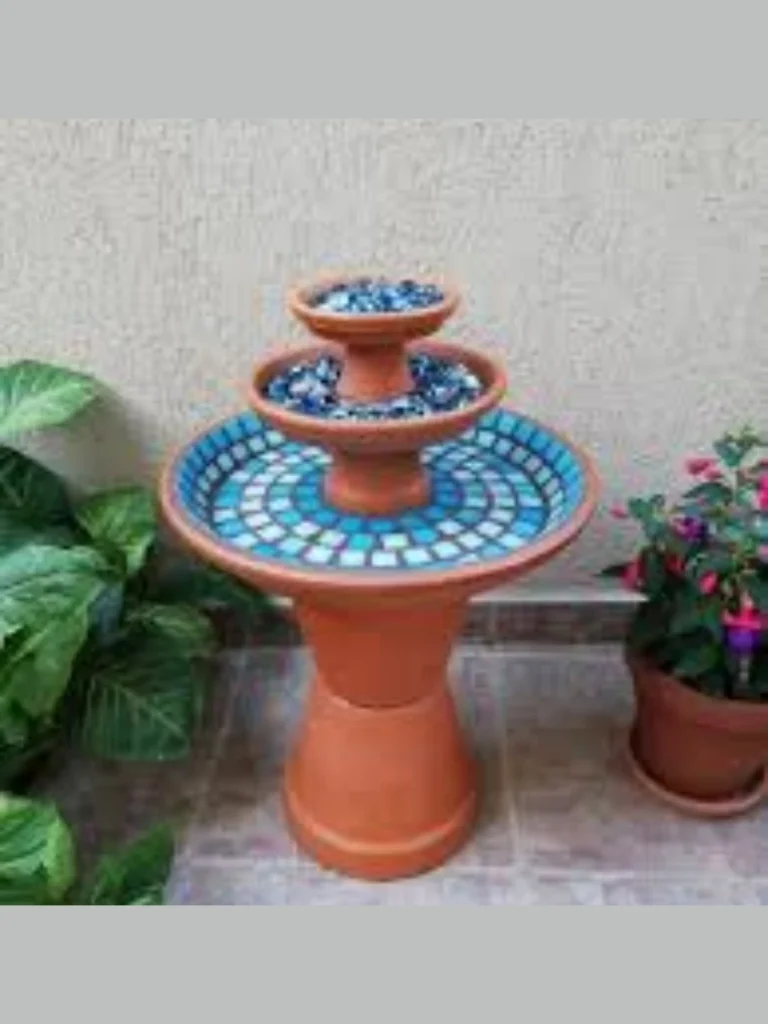 Stacked Terracotta Flower Pot Towers