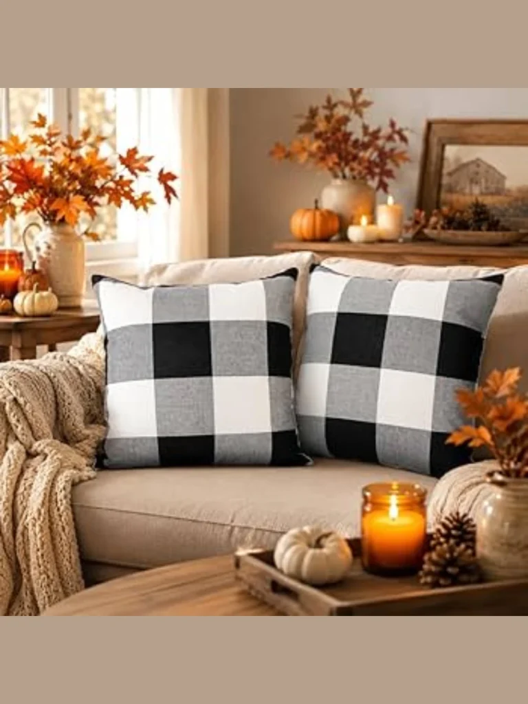 Stagger Black and White Buffalo Plaid with Solid Canary Yellow Canvas and Charcoal Slub