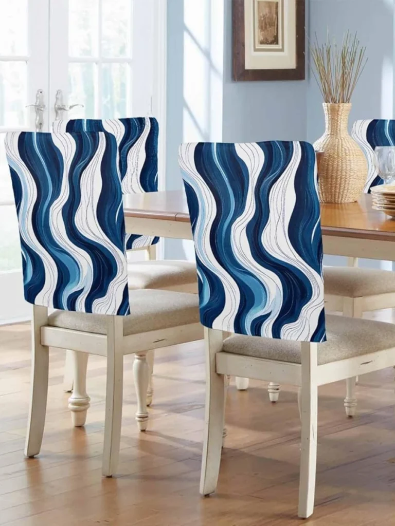 Striped Fabric Dining Seat Covers