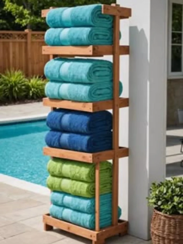 Style the Deck with Weatherproof Resin Wicker Storage Towel Towers