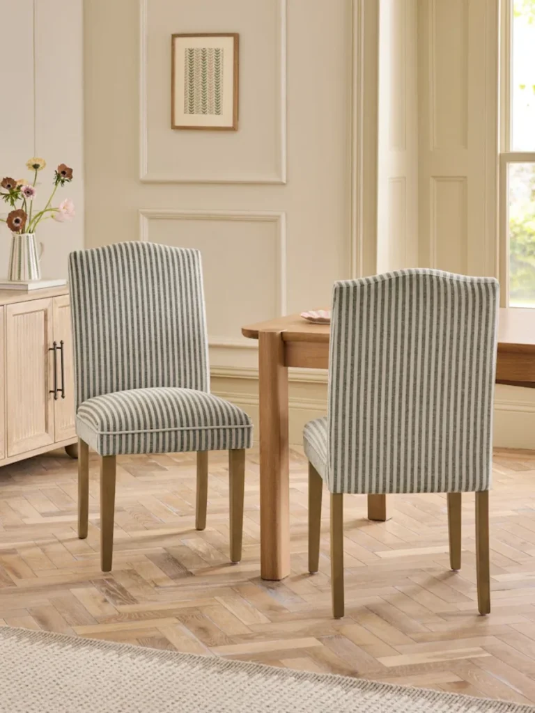 Subtle Tan Chenille Base With Bold Monochrome Stripes
