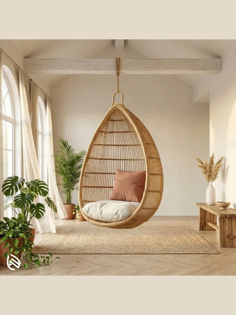 Suspended Sling Styles with Flexible Rattan Backs