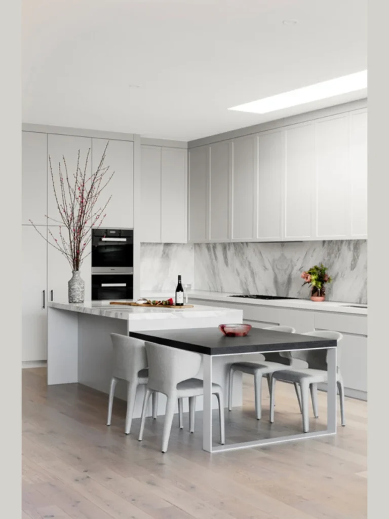 Symmetrical Book Matched Backsplash Panels