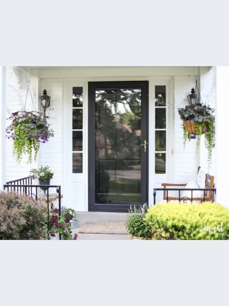 Symmetrical Matte Black Front Door Framing