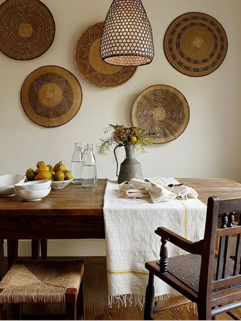 Symmetrical Zimbabwean Binga Wall Basket Displays