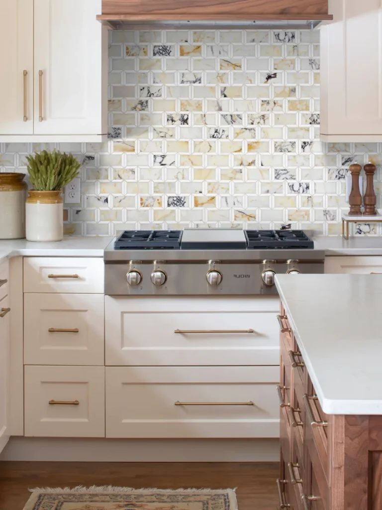 Tactile Hand Applied Cream Limestone Backsplashes