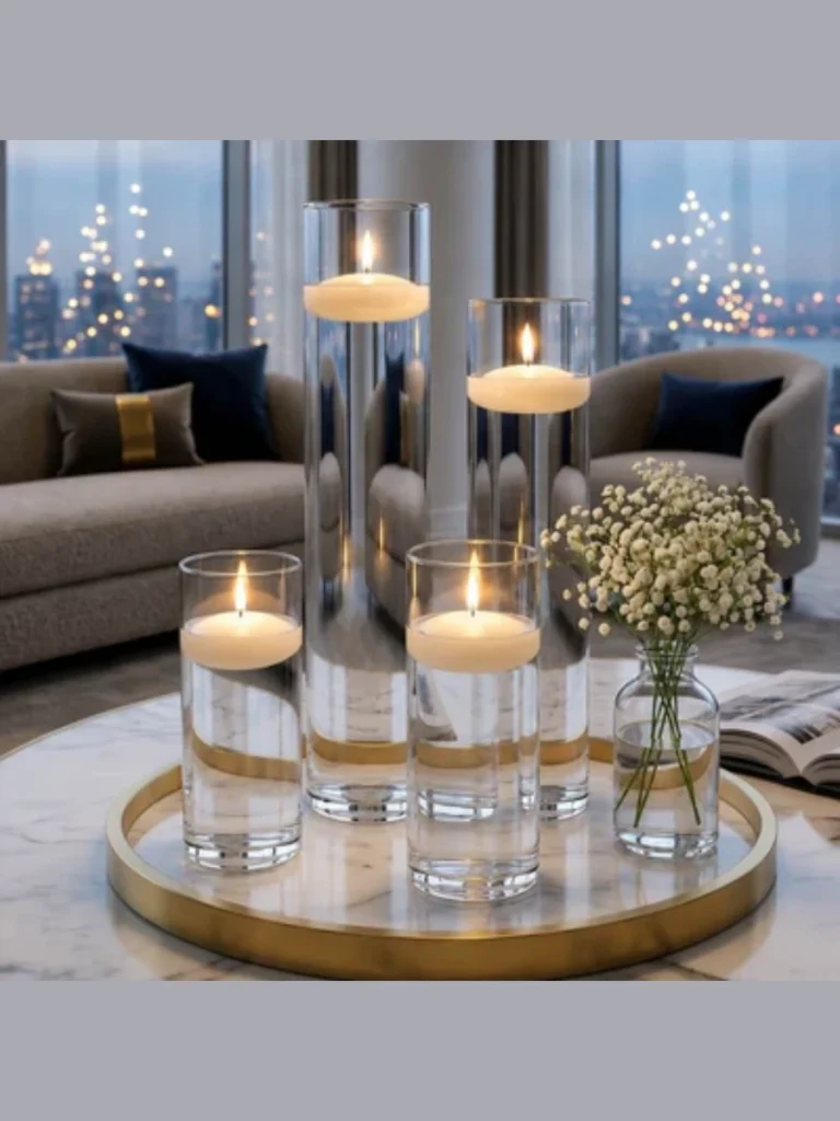 Tall Clear Glass Candle Cylinders