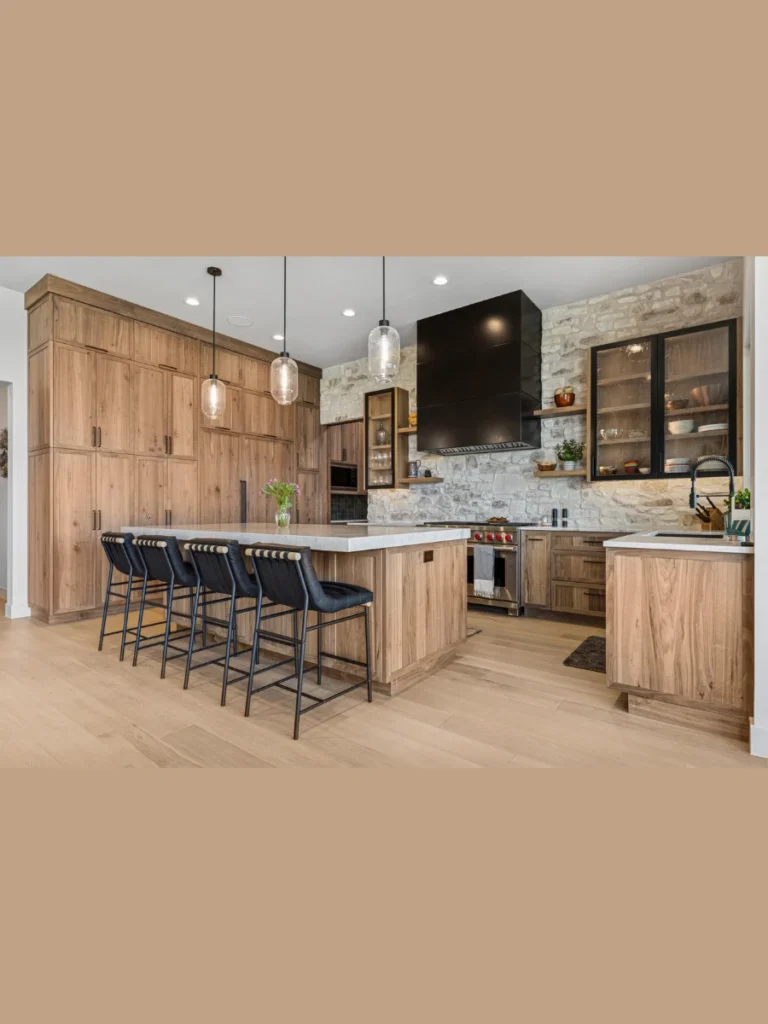 Thick Sawn Oak Cabinets with Expressive Tops