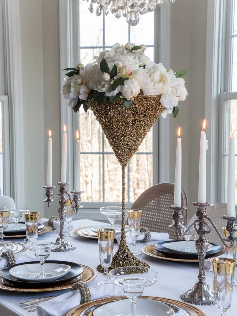 Tiered Crystal Champagne Flute Clusters
