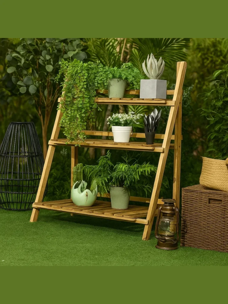 Tiered Wooden Garden Plant Ladders