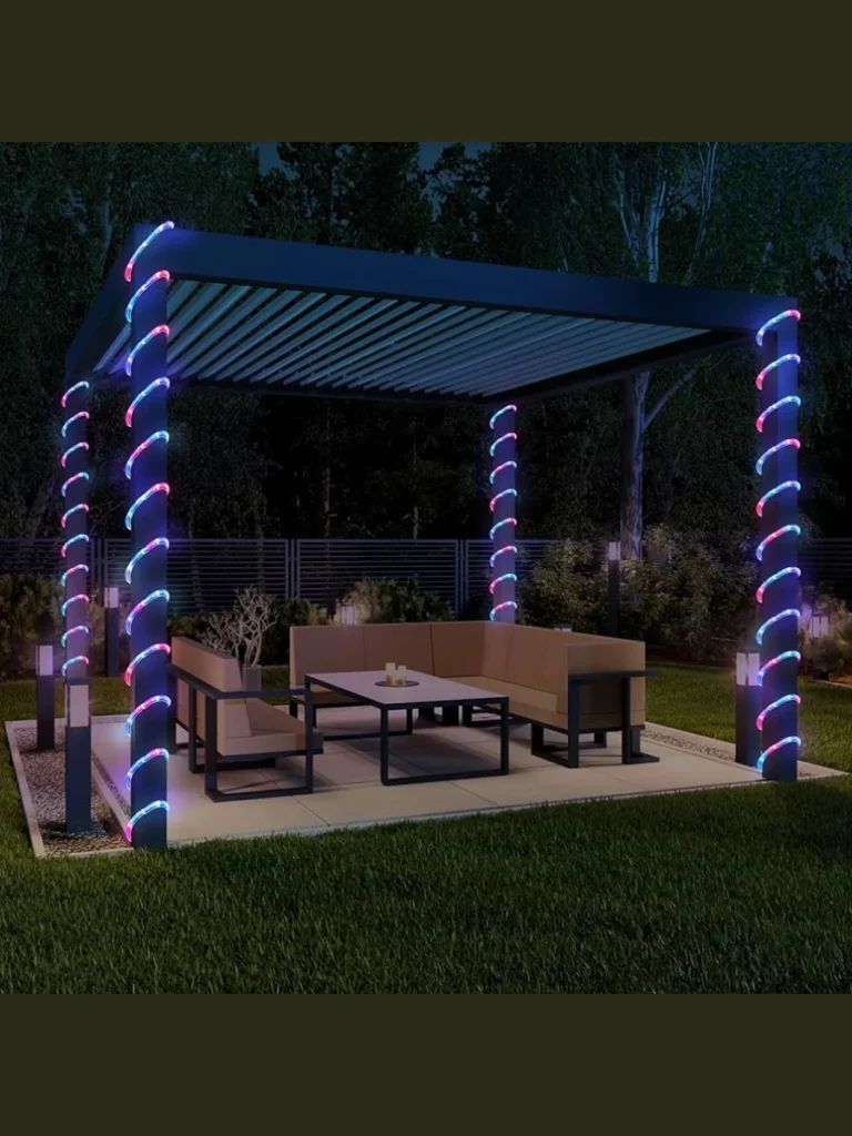 Track Low Profile Waterproof LED Neon Rope Lights Along Rafter Borders
