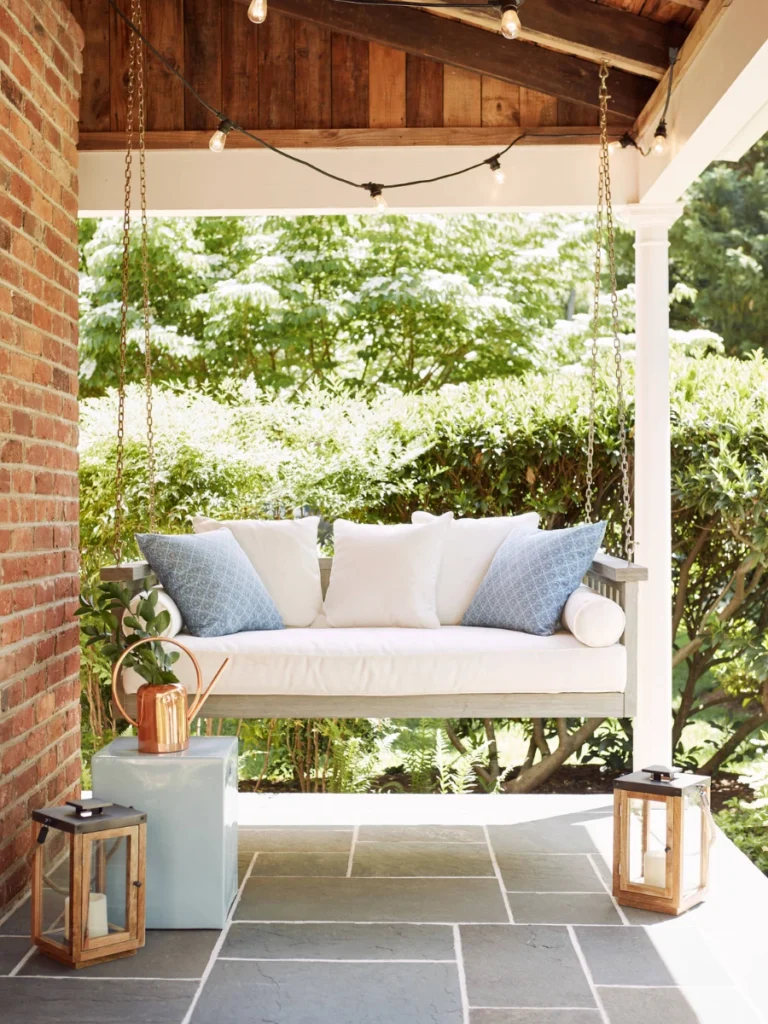 Traditional Log Frame Porch Swings
