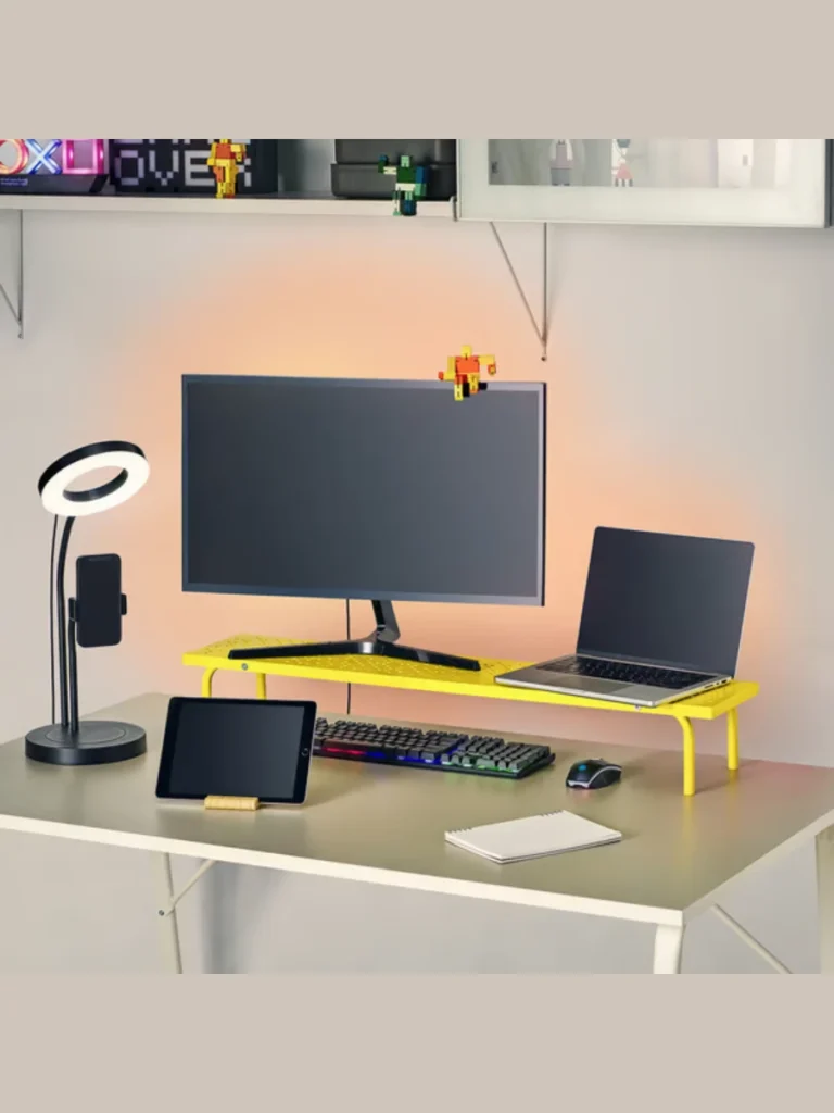 Translucent Neon Yellow Acrylic Monitor Riser Stands