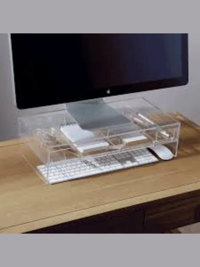 Transparent Amber Acrylic Monitor Stands