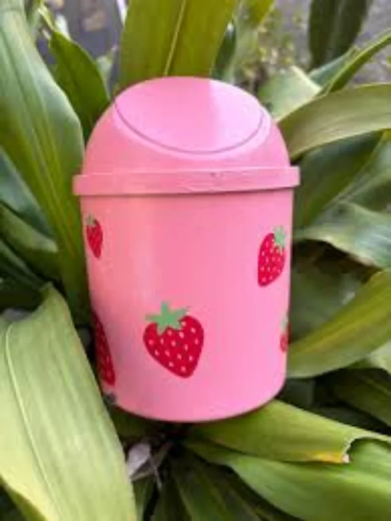 Transparent Neon Pink Acrylic Trash Cans