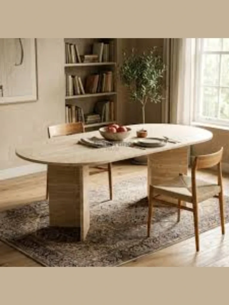 Travertine Stone Side Tables in Afrohemian