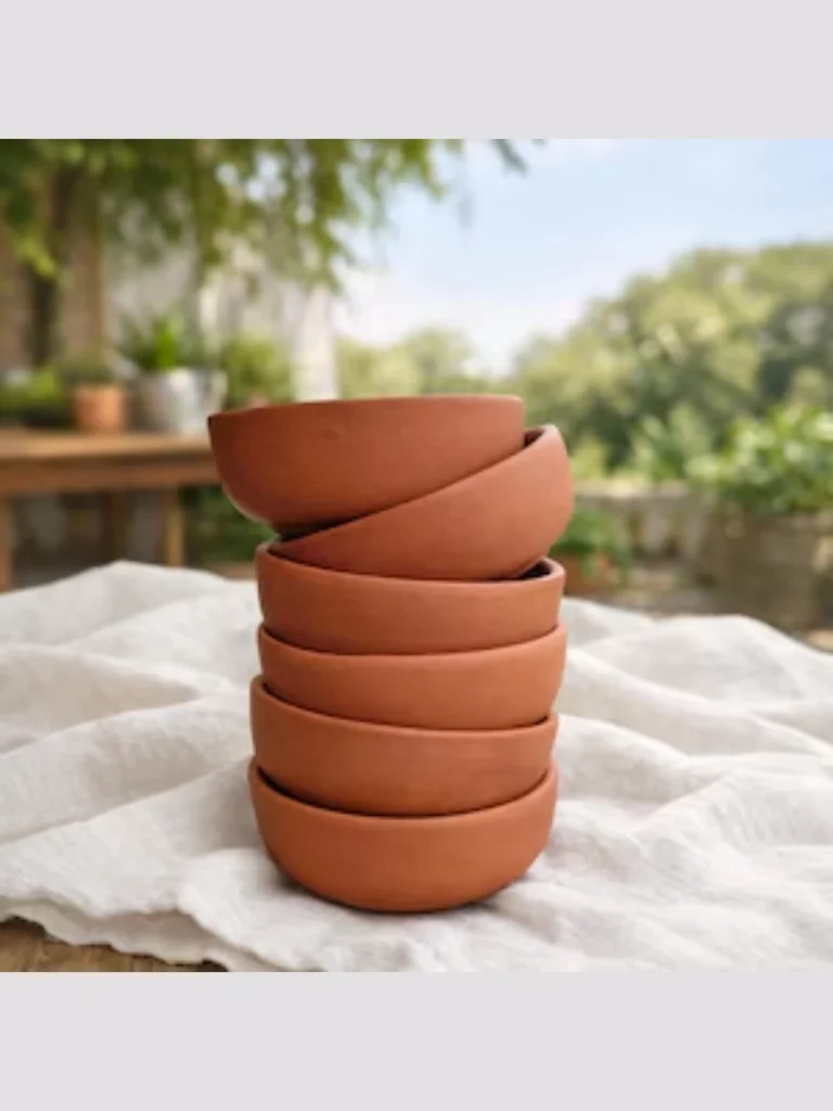 Unglazed Terracotta Clay Centerpiece Bowls