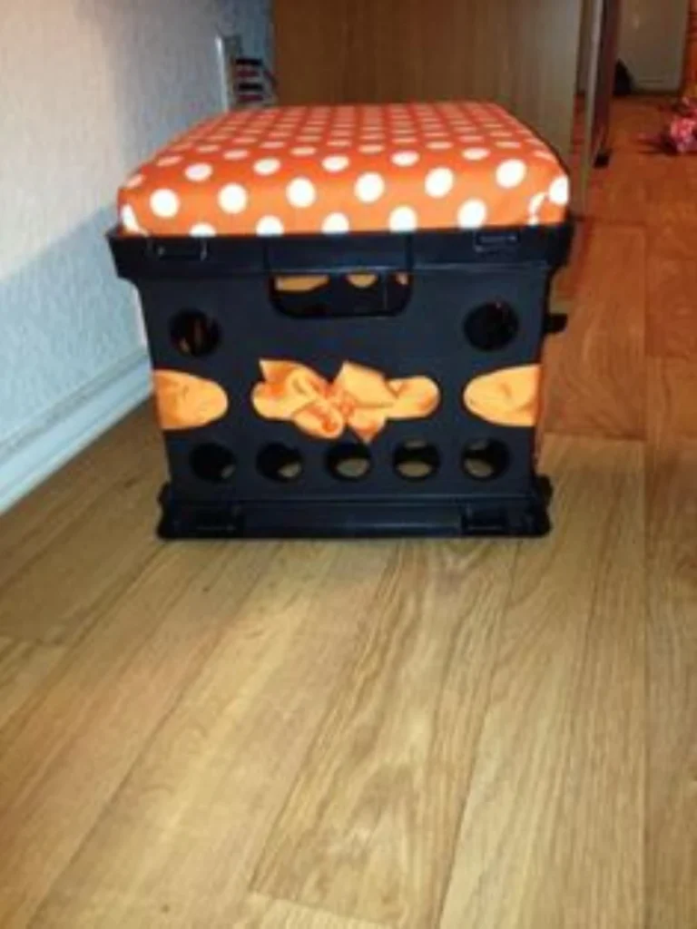 Upcycled Plastic Milk Crate Ottoman Footrests