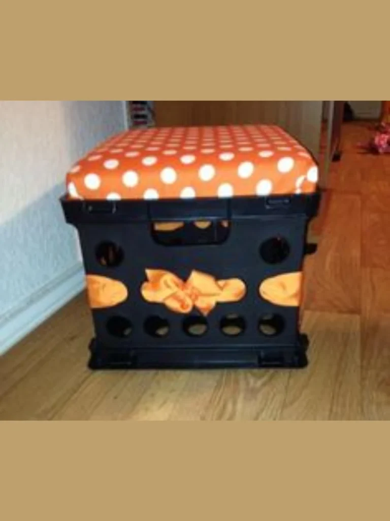 Upcycled Plastic Milk Crate Ottoman Footrests