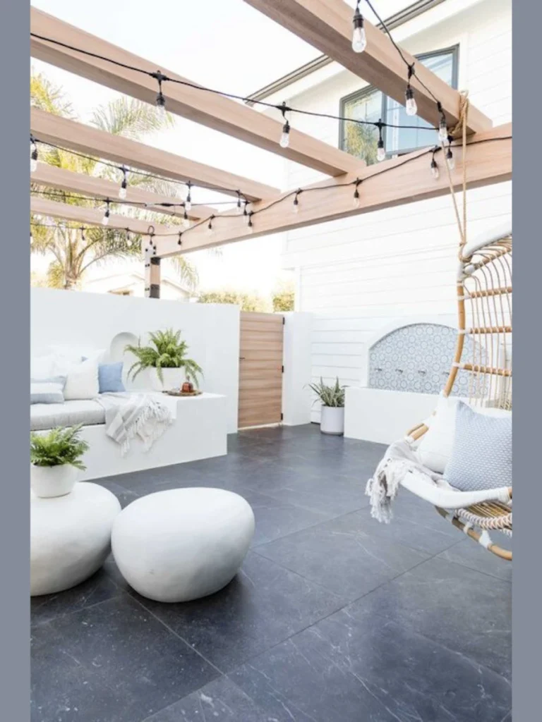 Use a Cast Stone Accent Stool as a Submerged In Pool Table