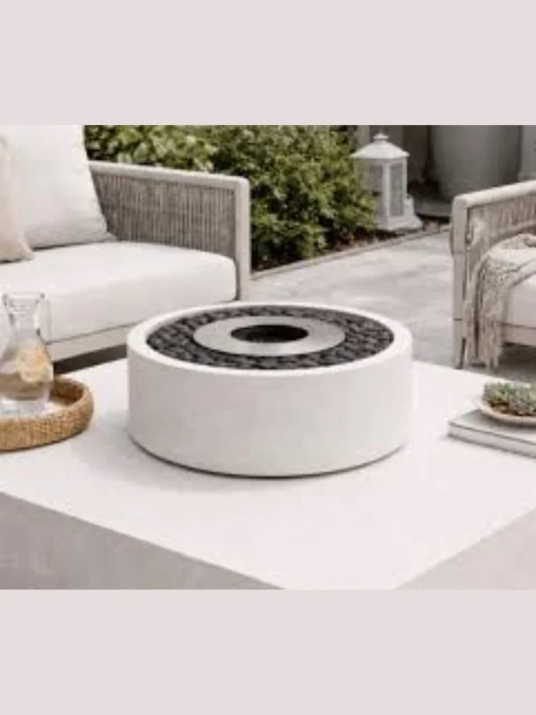 Use a Polished Concrete Accent Stool as a Flexible Drink Table