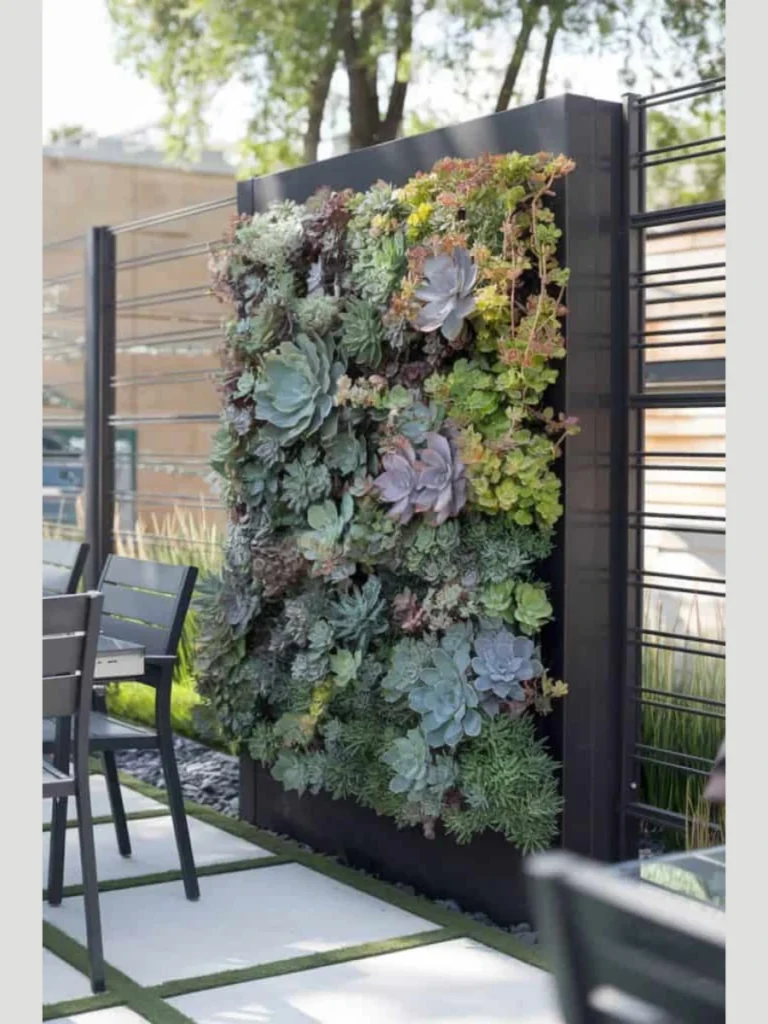 Vertical Slat Succulent Garden Walls