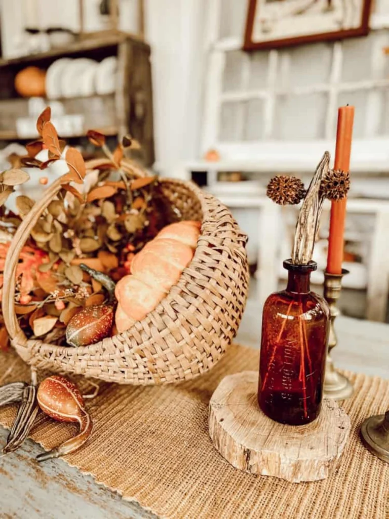 Vintage Amber Bottle Daffodil Displays