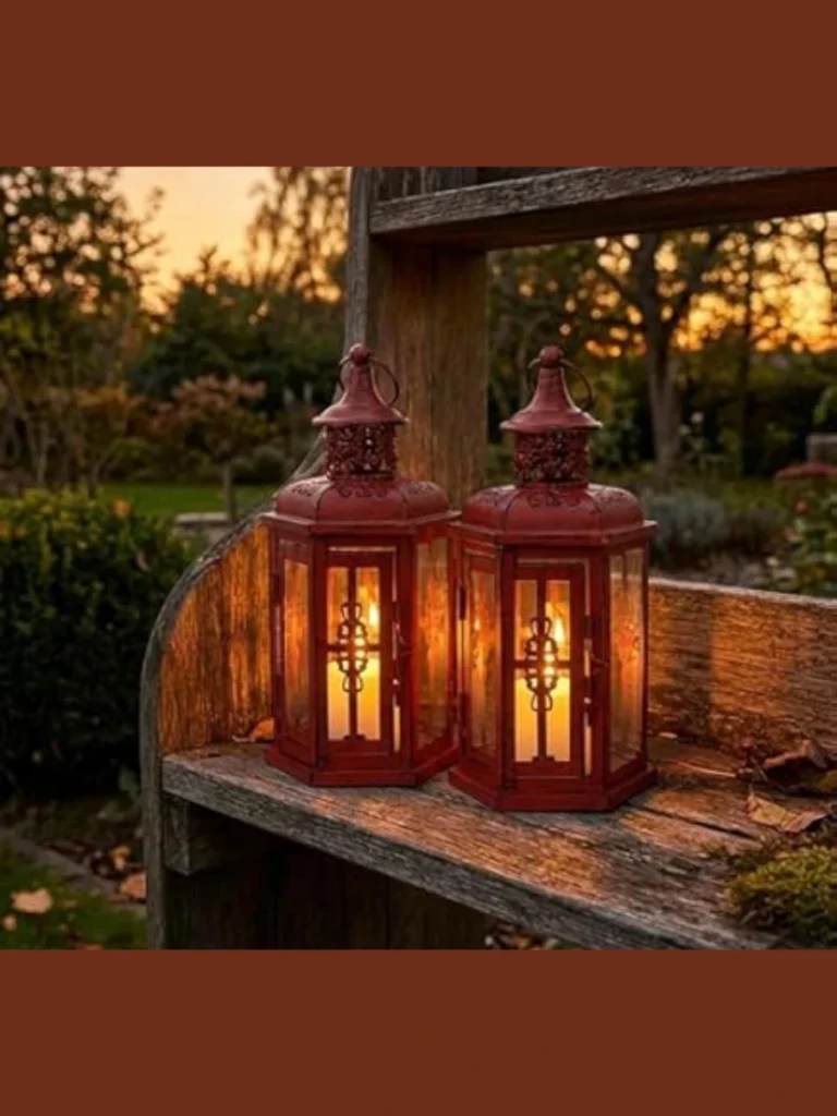 Vintage Style Glass Hurricane Candle Lanterns