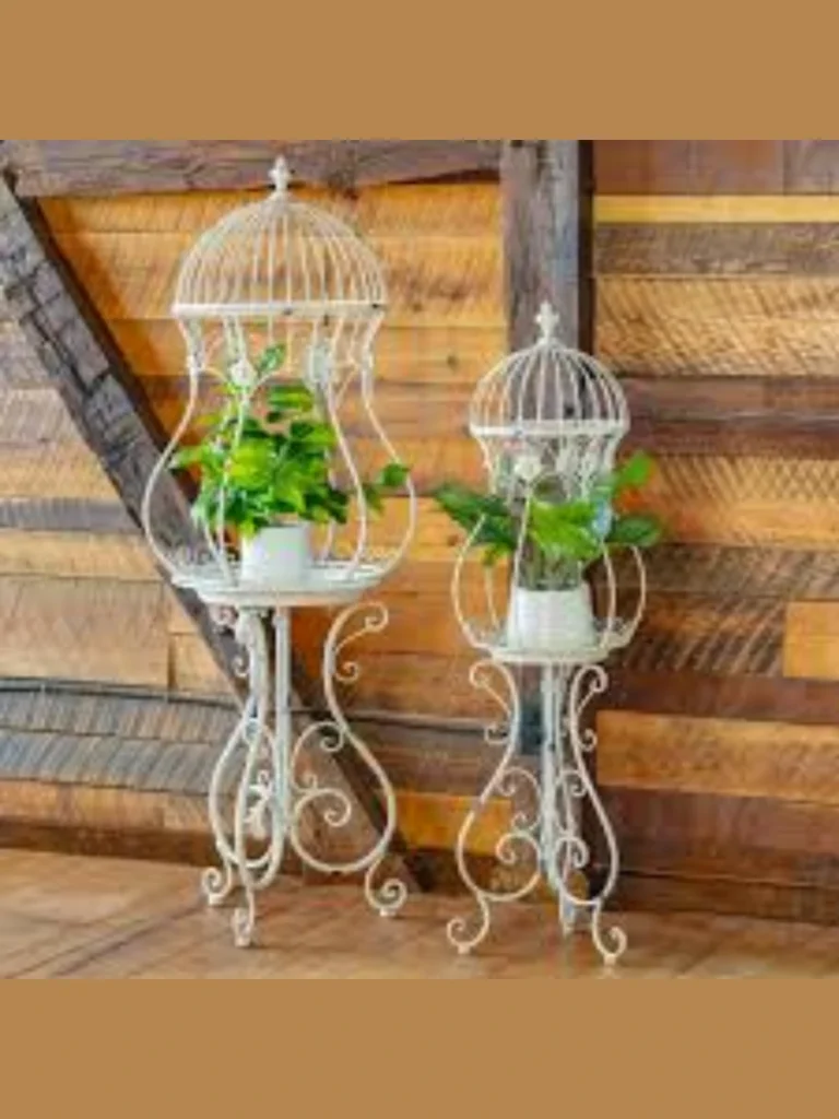 Vintage Wrought Iron Tiered Basket Columns