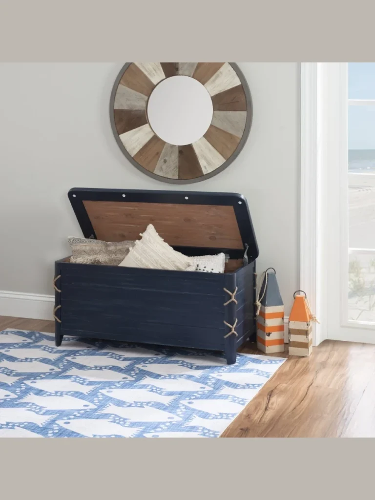 Weathered Cedar Chest Shoe Storage Flips